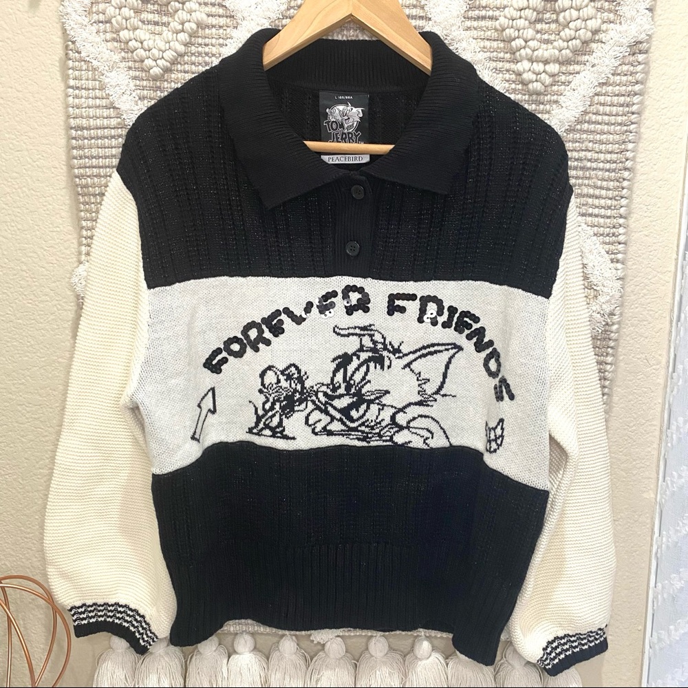 Tom and jerry pullover knitted sweater size M